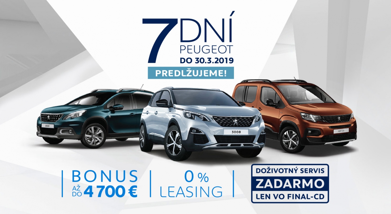 7 dní Peugeot a exkluzívne benefity len od FINAL-CD! | Peugeot FINAL-CD