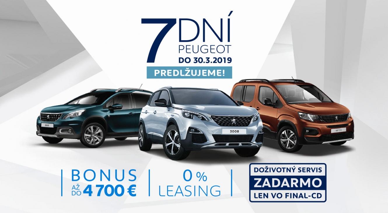 7 dní Peugeot a exkluzívne benefity len od FINAL-CD!