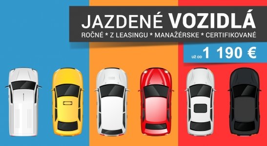 Ponuka jazdených vozidiel už od 1 190 € Ponuka jazdených vozidiel už od 1 190 €