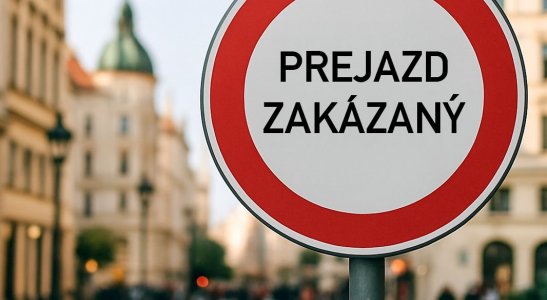 Prejazd zakázaný - zrušená dopravná značka