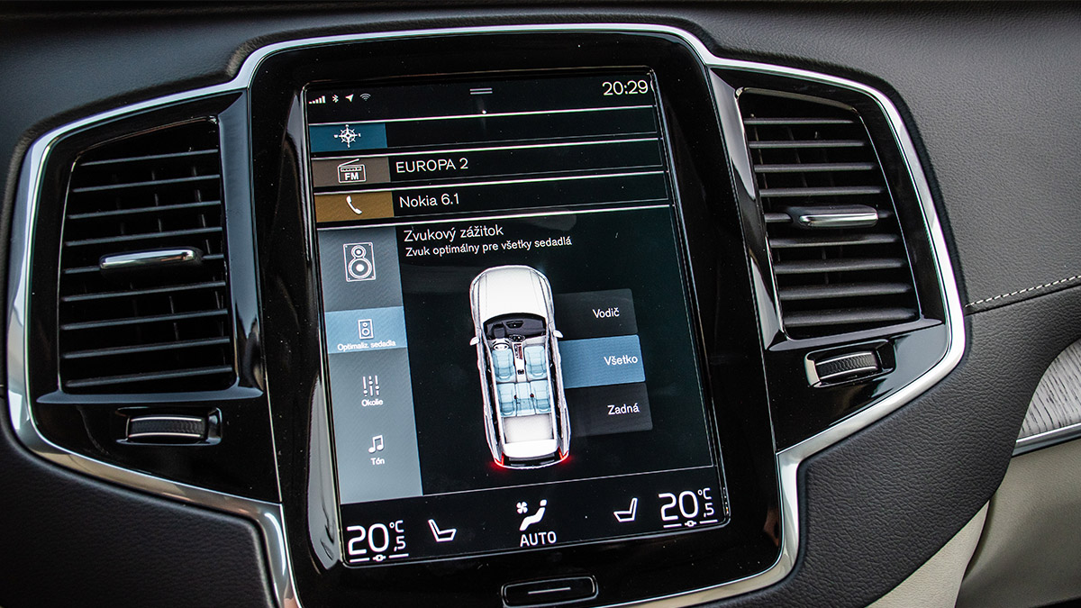 Infotaiment Volvo Sensus sa vyznačuje špičkovými reakciami na dotyk