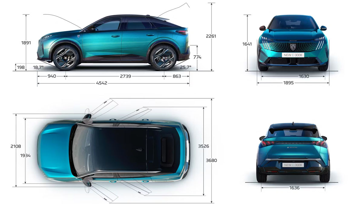 Vonkajšie rozmery nového Peugeotu 5008