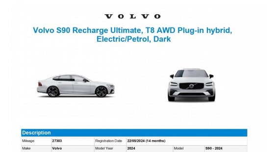 Volvo S90 T8 (P) ULTIMATE DARK AT8 eAWD