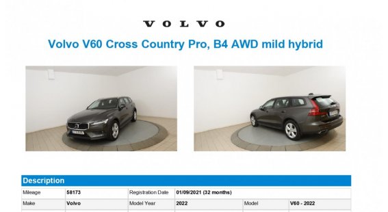 Volvo V60 CROSS COUNTRY B4 AT8 AWD