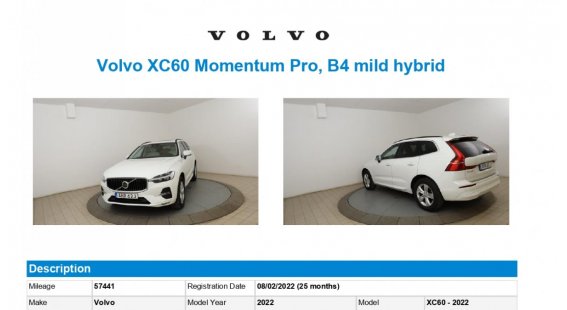Volvo XC60 B4 (D) MOMENTUM PRO AT8 AWD