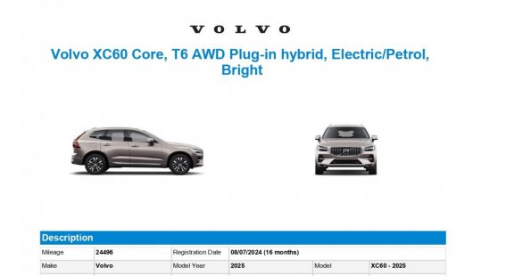 Volvo XC60 T6 Recharge Core AT8 eAWD
