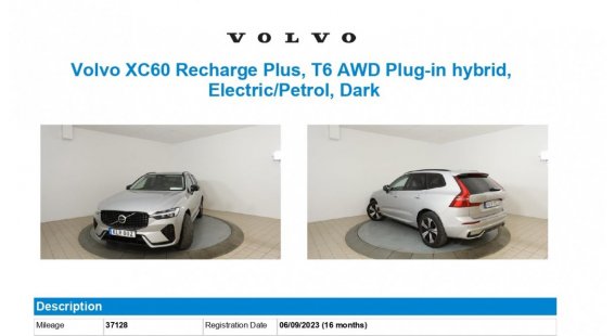 Volvo XC60 T6 Recharge Plus Dark AT8 eAWD