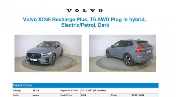 Volvo XC60 T6 Recharge Plus Dark AT8 eAWD