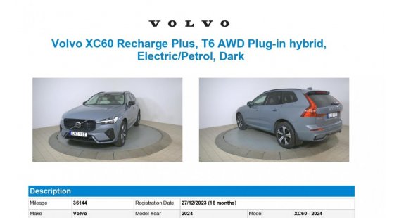 Volvo XC60 T6 Recharge Plus Dark AT8 eAWD